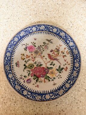 Floral and Bird- 12in Wong Lee Plate